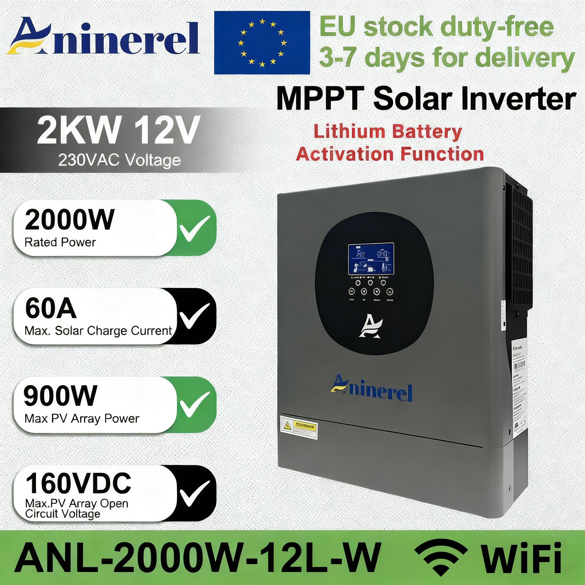 Drone Solar Charger - Aninerel 2KW 4.2KW Гибридный солнечный инвертор