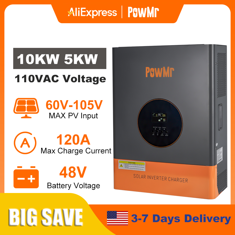Drone Solar Charger - Инвертор PowMr 10 кВт/5 кВт, двухфазный,